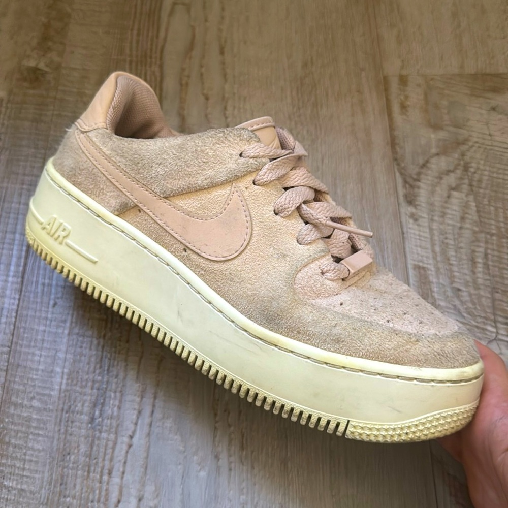 Nike Air Force Ones Blush Suede Shoes